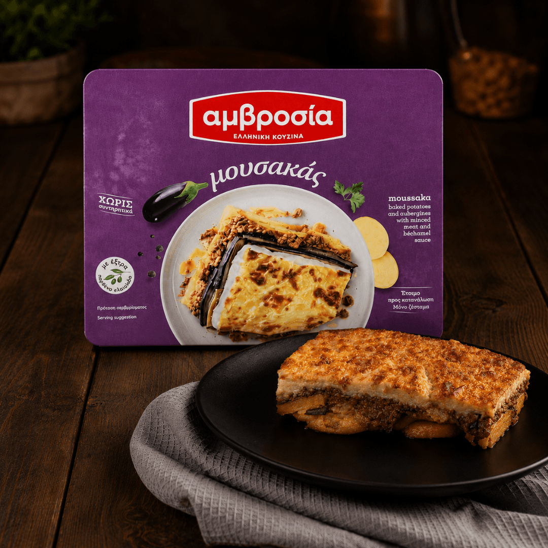 Σκεύος έτοιμου μουσακά 350g, κρύο και ποτέ κατεψυγμένο