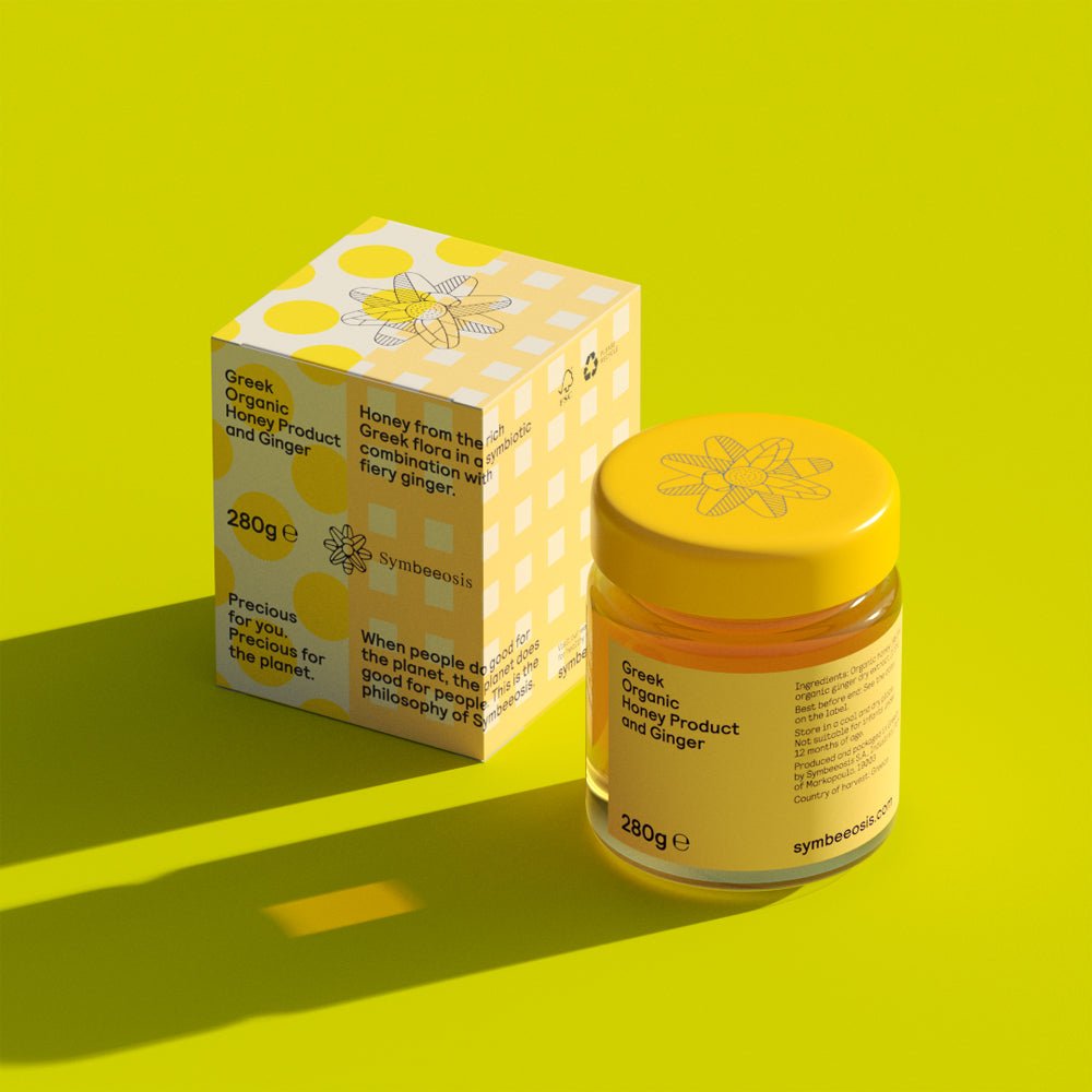 Greek Organic Honey and Ginger - 280g - Symbeeosis - Greek Flavours