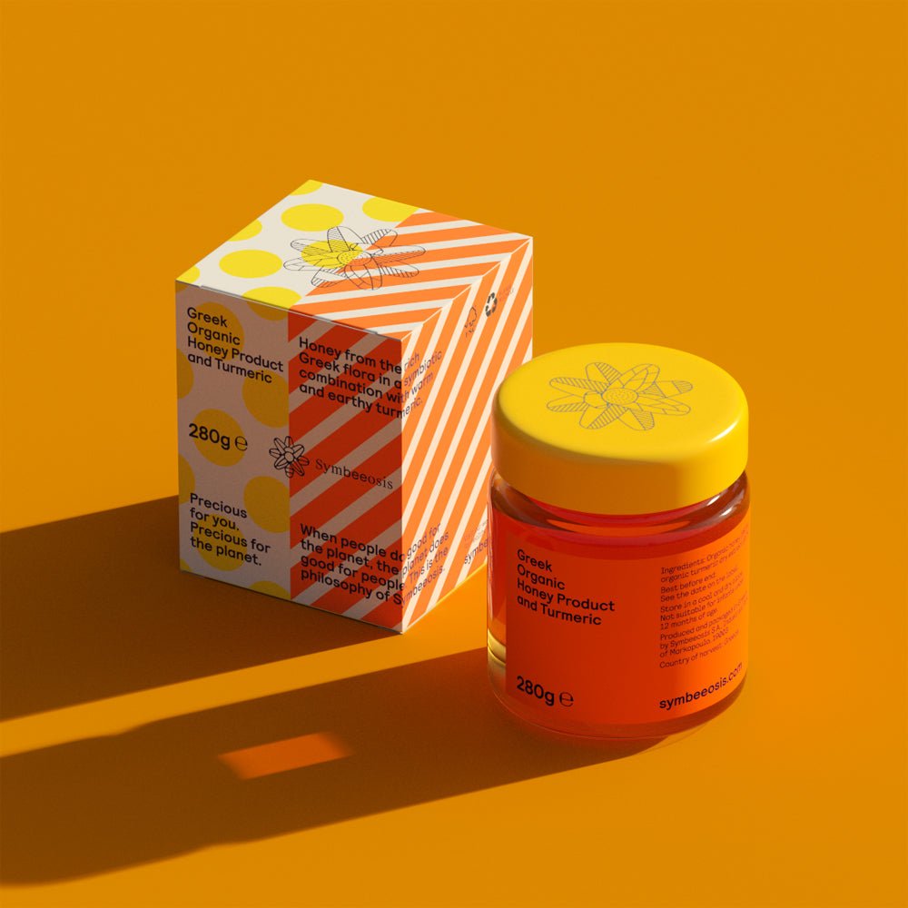 Greek Organic Honey and Turmeric - 280g - Symbeeosis - Greek Flavours