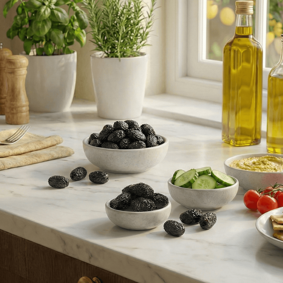 Hand - Picked Throuba Olives from Thasos – Naturally Cured Greek Elegance (3×200g) - Greek Flavours