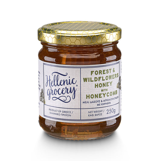 Greek-Grocery-Greek-Products-forest-and-wildflowers-honey-with-honeycomb-250g-hellenic-grocery