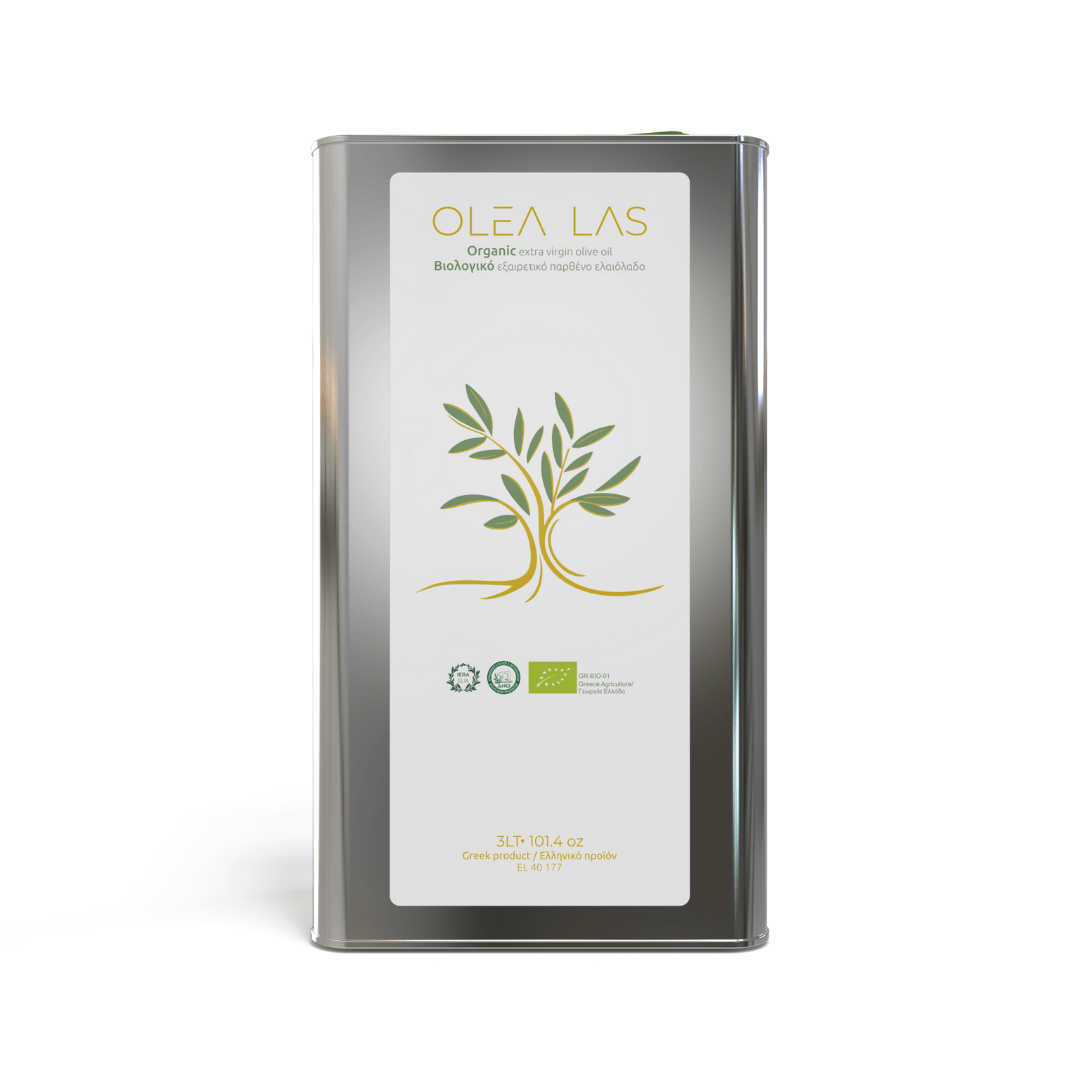 Olea Las Organic Extra Virgin Olive Oil – Koroneiki Monovarietal (3L Tin) - Greek Flavours