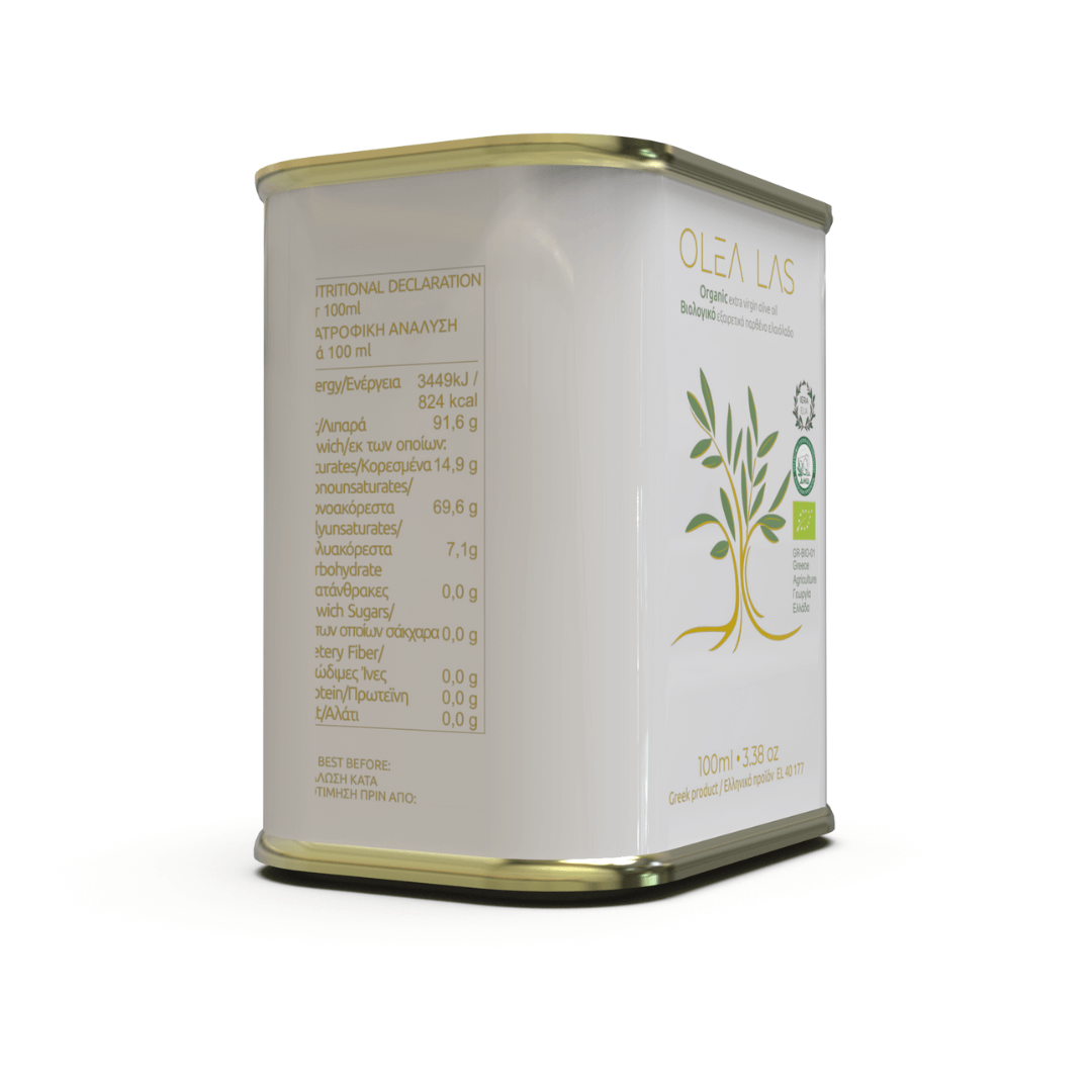 Olea Las Organic Extra Virgin Olive Oil – Laconia Peloponnese (100ml Travel Edition) - Greek Flavours