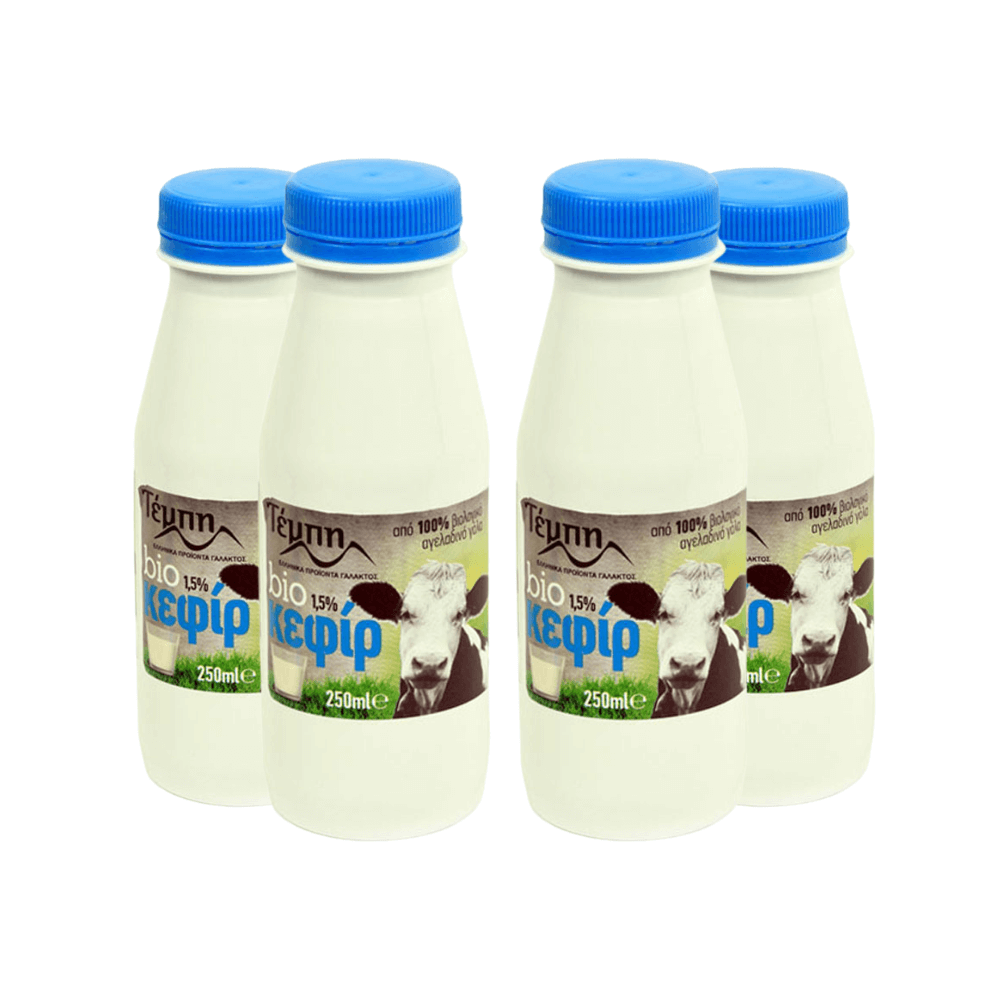 Organic cow kefir premium - 4x250ml - Greek Flavours