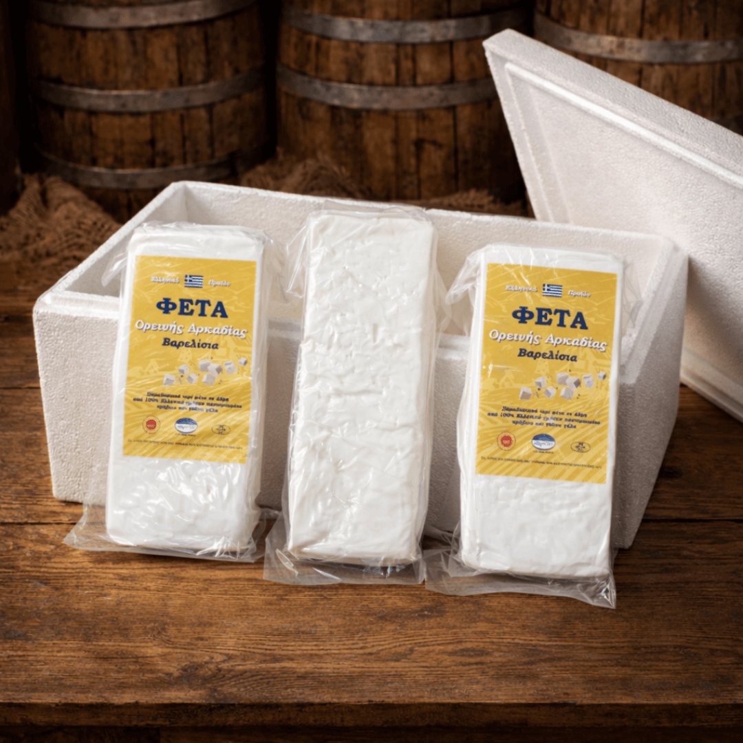 Peloponnese Barrel - Aged Feta PDO Selection – 3 - Pack Artisan Tasting Bundle (1.2kg) - Greek Flavours