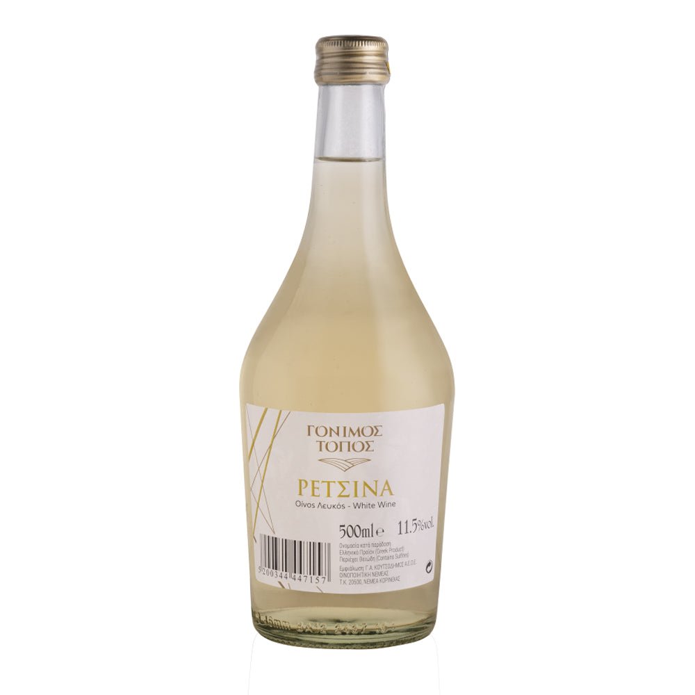 Premium white Retsina Gonimos Topos - 500ml - Greek Flavours