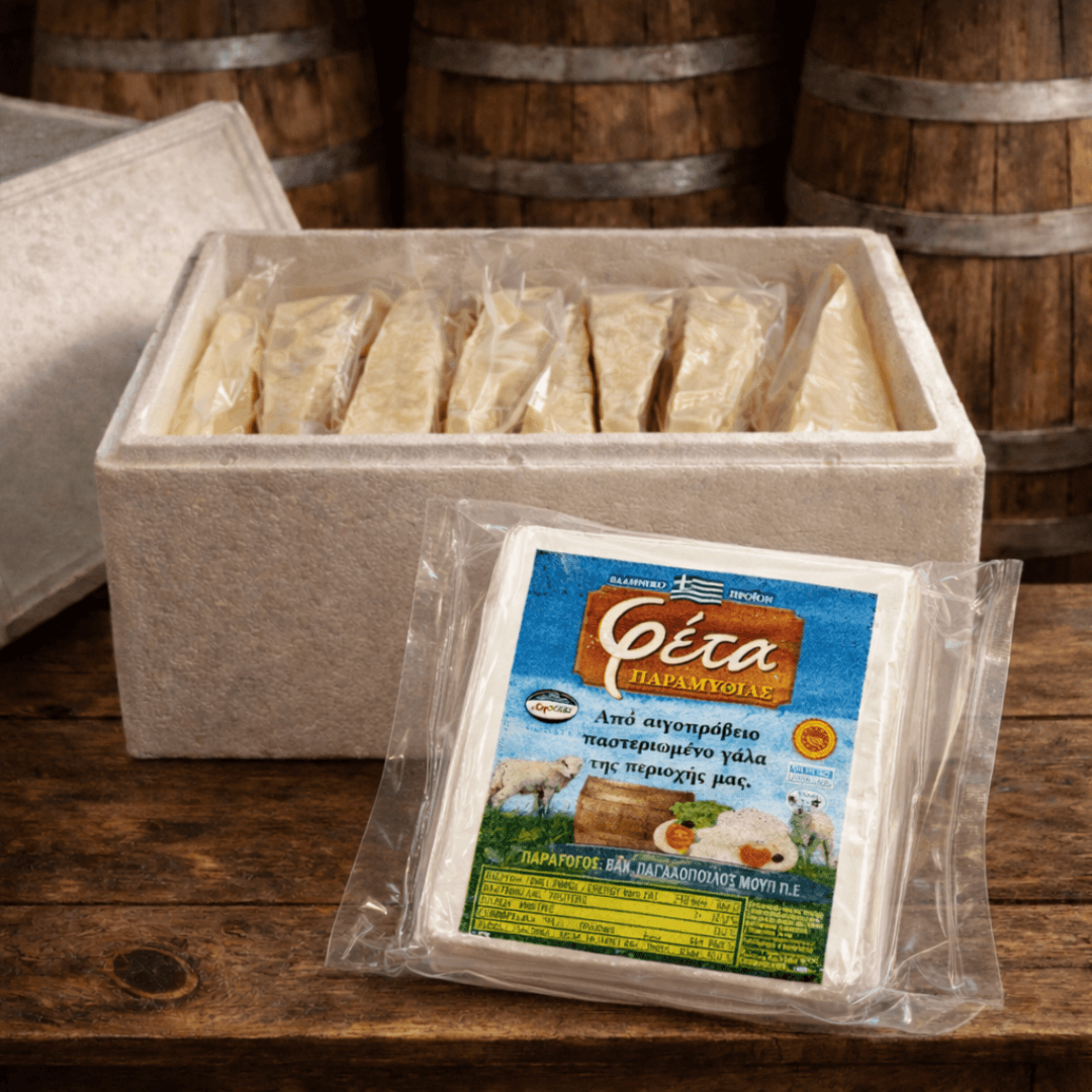Traditional Barrel - Aged Feta PDO “Epirus Heritage” – Oak Barrel Matured, Hand - Cut (approx. 500g) - Greek Flavours