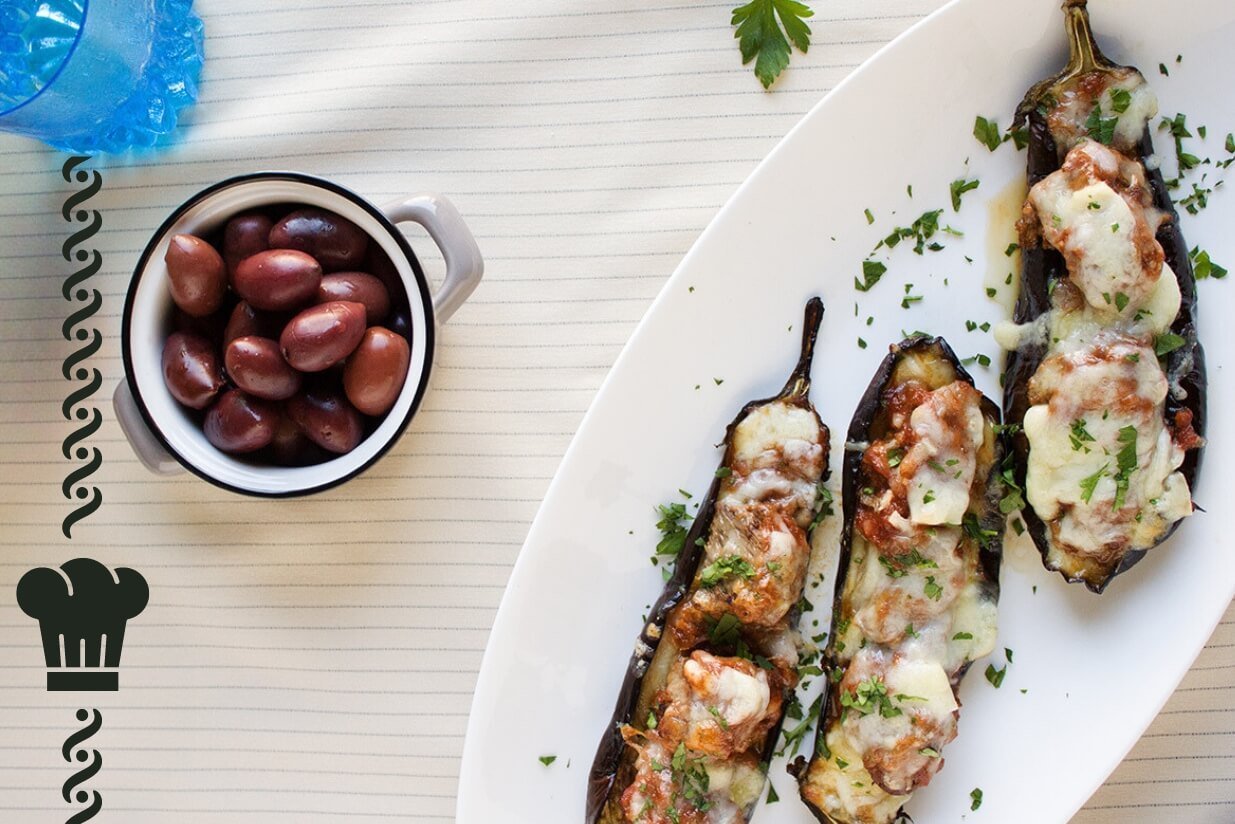 Greek Papoutsakia Recipe: tasty Greek aubergine, recipe from Naxos