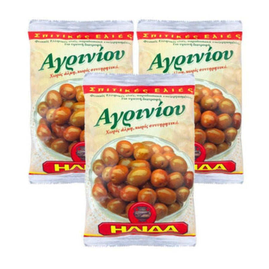 Agrinio green Olives - 3x250g