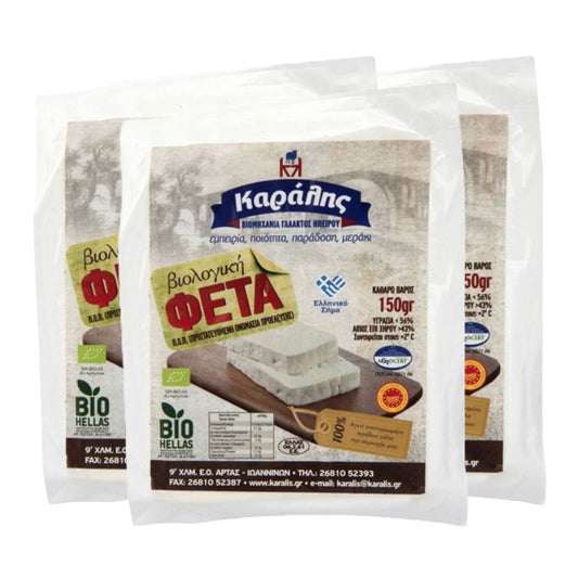 Organic PDO Feta cheese - 3x150g