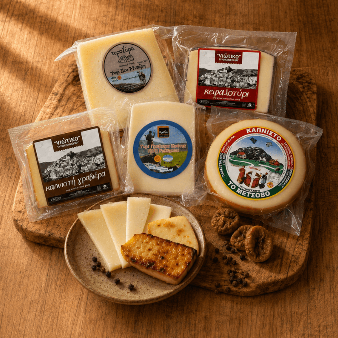 Griechische Käseplatte – Fünf gereifte Käse aus ganz Griechenland (ca. 1,1 kg)
