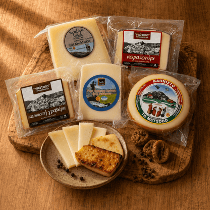 Griechische Käseplatte – Fünf gereifte Käse aus ganz Griechenland (ca. 1,1 kg)