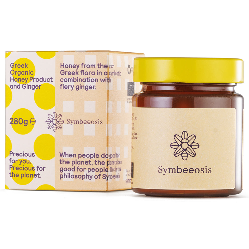 Greek Organic Honey and Ginger - 280g - Symbeeosis