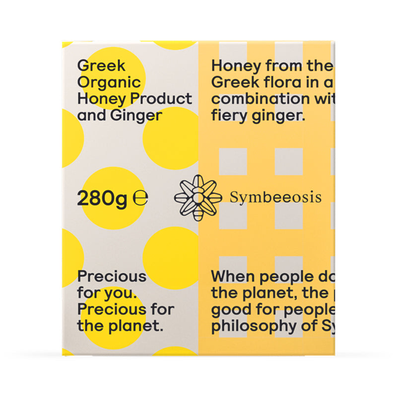 Miele e zenzero biologico greco - 280g - Symbeeosis