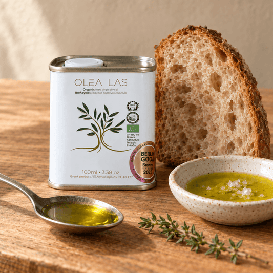 Olea Las Organic Extra Virgin Olive Oil – Koroneiki from Laconia (100ml Travel Tin)