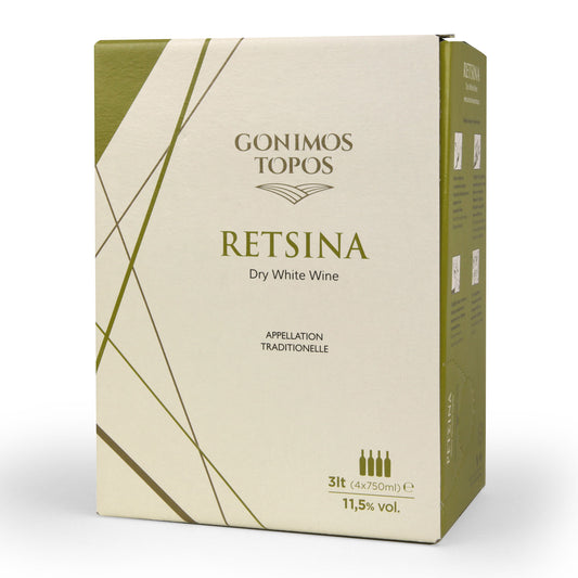 Premium weiße Retsina Gonimos Topos – 3L