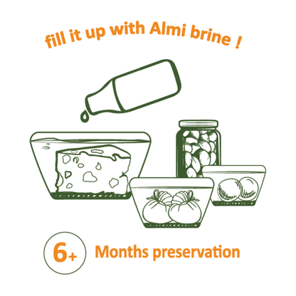 Almi Brine for Preservation of Feta, Cheese, Olives, Pickles - 1L - Greek Flavours