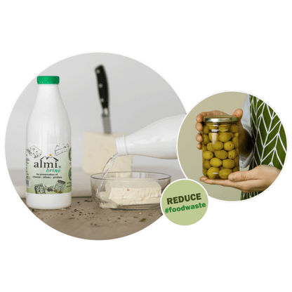 Almi Brine for Preservation of Feta, Cheese, Olives, Pickles - 1L - Greek Flavours