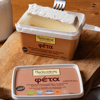 Arcadia Mountain Organic Feta PDO – 300g in Traditional Brine (2x150g) - Greek Flavours
