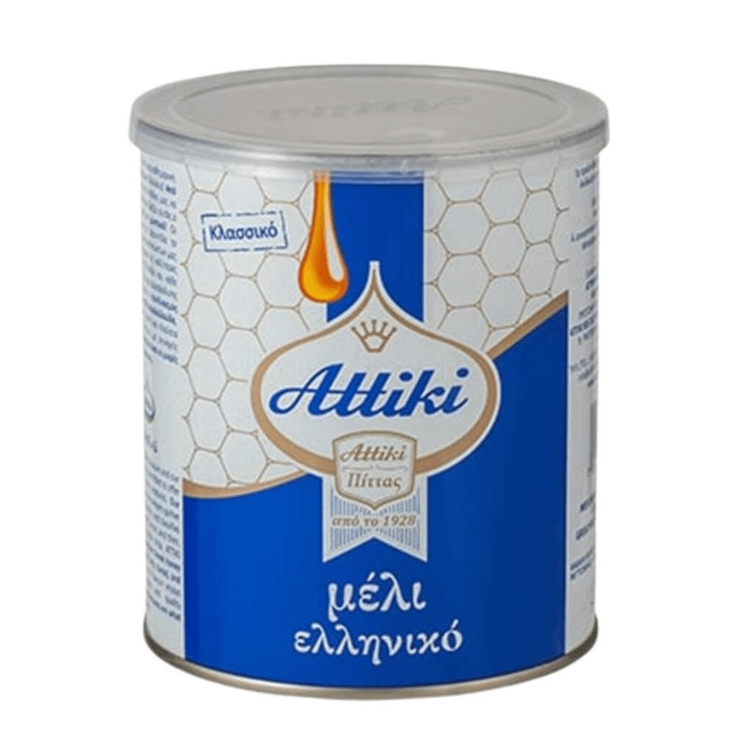 Attiki Greek Honey – the classic since 1928 for yogurt, desserts & breakfast | 1 kg Tin - Greek Flavours