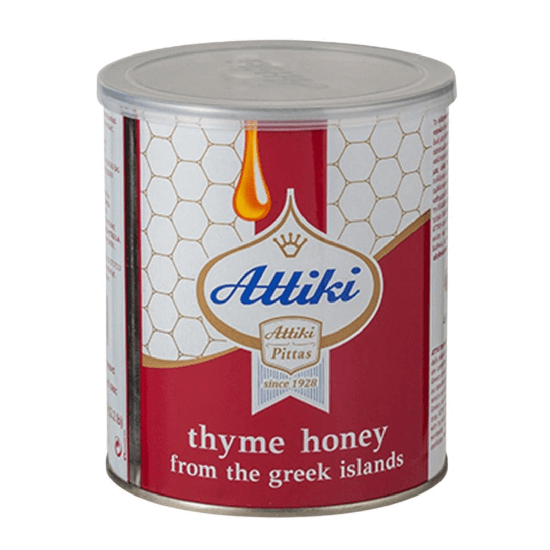 Attiki Greek Thyme Honey – bold island aroma for yogurt, tea & baking | 1kg Tin - Greek Flavours