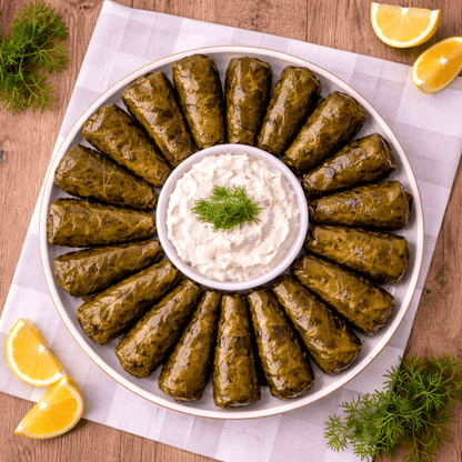 Authentic Greek Dolmadakia: Hand - Rolled Vine Leaves Stuffed with Herbed Rice (Maxi Pack, 2.1kg) - Greek Flavours