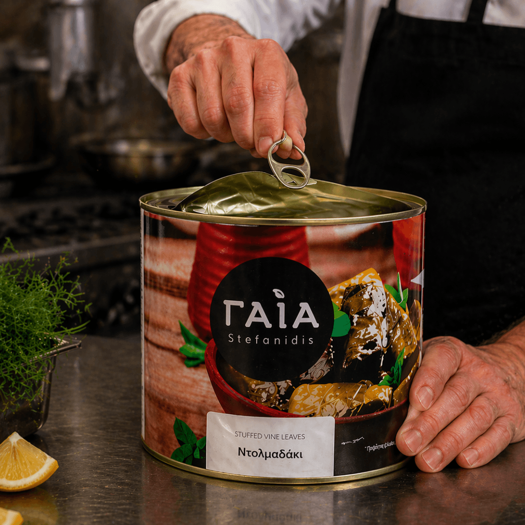 Authentic Greek Dolmadakia: Tender Vine Leaves Stuffed with Rice & Herbs (2kg Bulk Tin – HoReCa Grade) - Greek Flavours