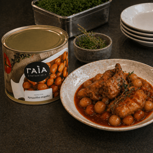 Authentic Greek Stifado Onion Base – Traditional Tomato & Herb Sauce (2kg Professional Tin) - Greek Flavours