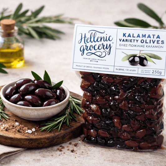 Authentic Kalamata Olives from Peloponnese – 250g Vacuum Pack | Hellenic Grocery - Greek Flavours