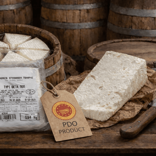 Barrel - Aged Feta PDO “Erymanthos Reserve” – Mountain Arcadia, Wooden Barrel Matured 3 Months, Rich & Authentic (≈500g) - Greek Flavours