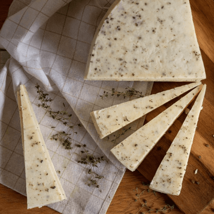 Cretan Graviera with Thyme - Aged Cheese for Oven & Aperitifs (200g) - Greek Flavours