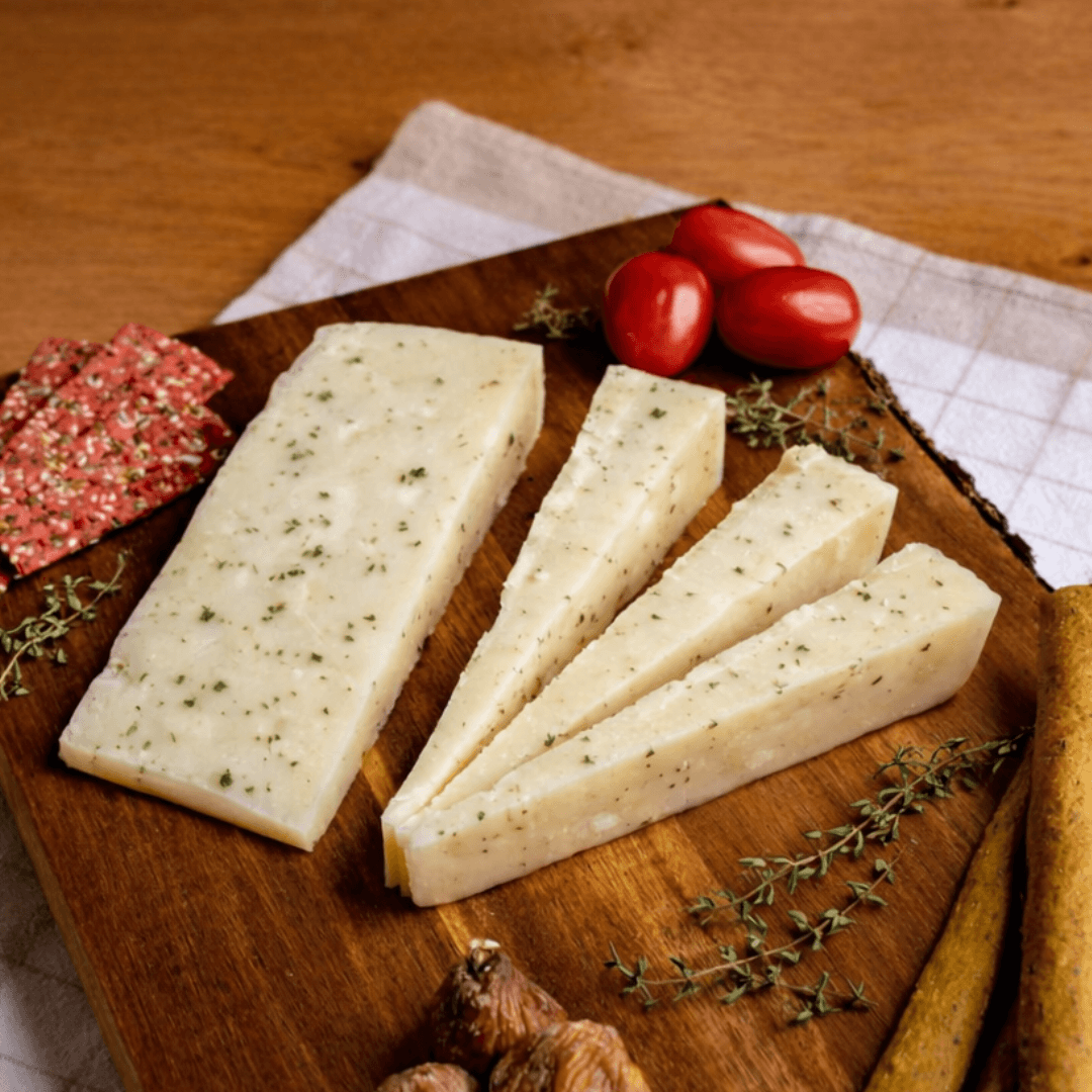 Cretan Graviera with Thyme - Aged Cheese for Oven & Aperitifs (200g) - Greek Flavours