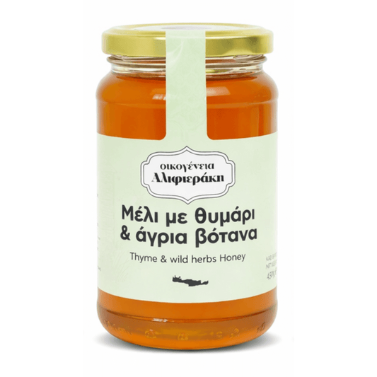 Cretan Thyme & Wild Flowers Honey – raw, intense, 100% from Crete | 450g - Greek Flavours