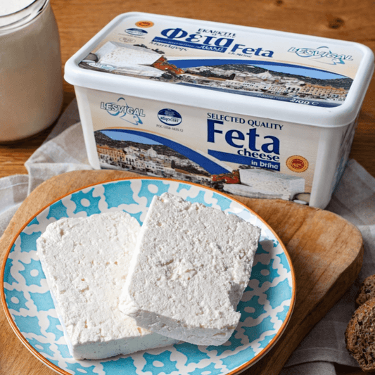 Feta PDO from Lesvos in Brine – 2kg Family Pack (13 x 150g Slices) - Greek Flavours