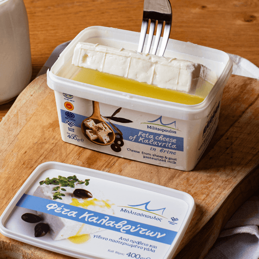 Feta PDO Kalavryta in Brine 400g – Artisanal Mountain Cut (2x200g) - Greek Flavours