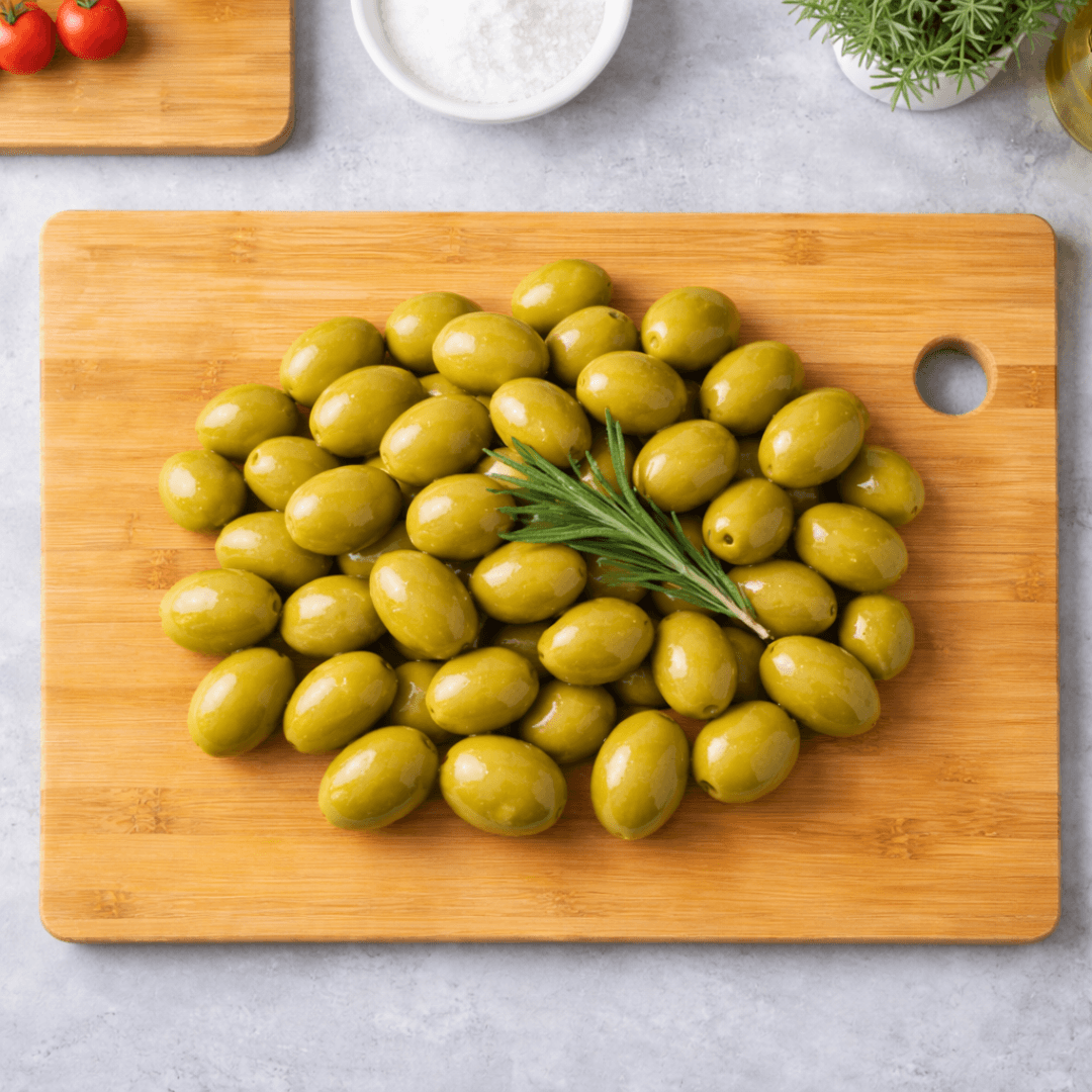Giant Green Olives from Chalkidiki – Crisp & Naturally Brined Greek Olives (250g) - Greek Flavours