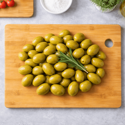 Giant Green Olives from Chalkidiki – Crisp & Naturally Brined Greek Olives (250g) - Greek Flavours