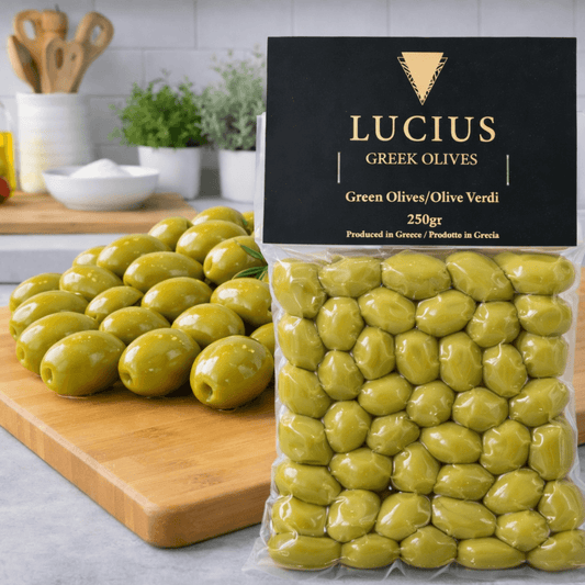 Giant Green Olives from Chalkidiki – Crisp & Naturally Brined Greek Olives (250g) - Greek Flavours
