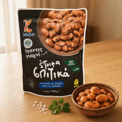 Gigantes Yahni — Greek Giant Beans in Tomato, Ready in 2 Minutes (300g) - Greek Flavours