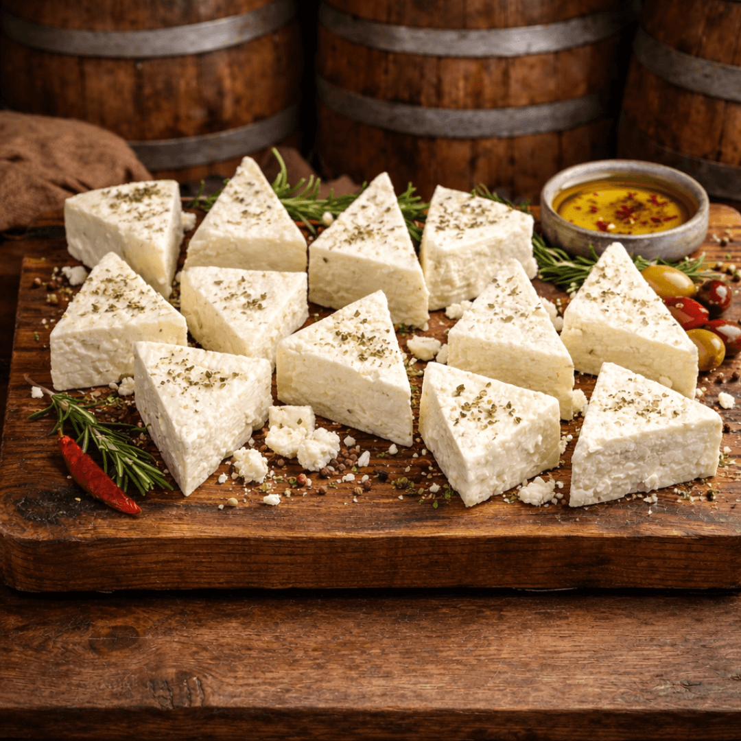 Grand Tour of PDO Feta: Signature Selection of 5 Barrel - Aged Greek Fetas (2.4kg Tasting Bundle) - Greek Flavours