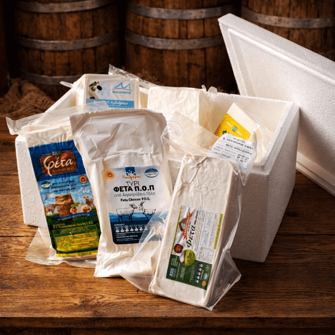 Grand Tour of PDO Feta: Signature Selection of 5 Barrel - Aged Greek Fetas (2.4kg Tasting Bundle) - Greek Flavours