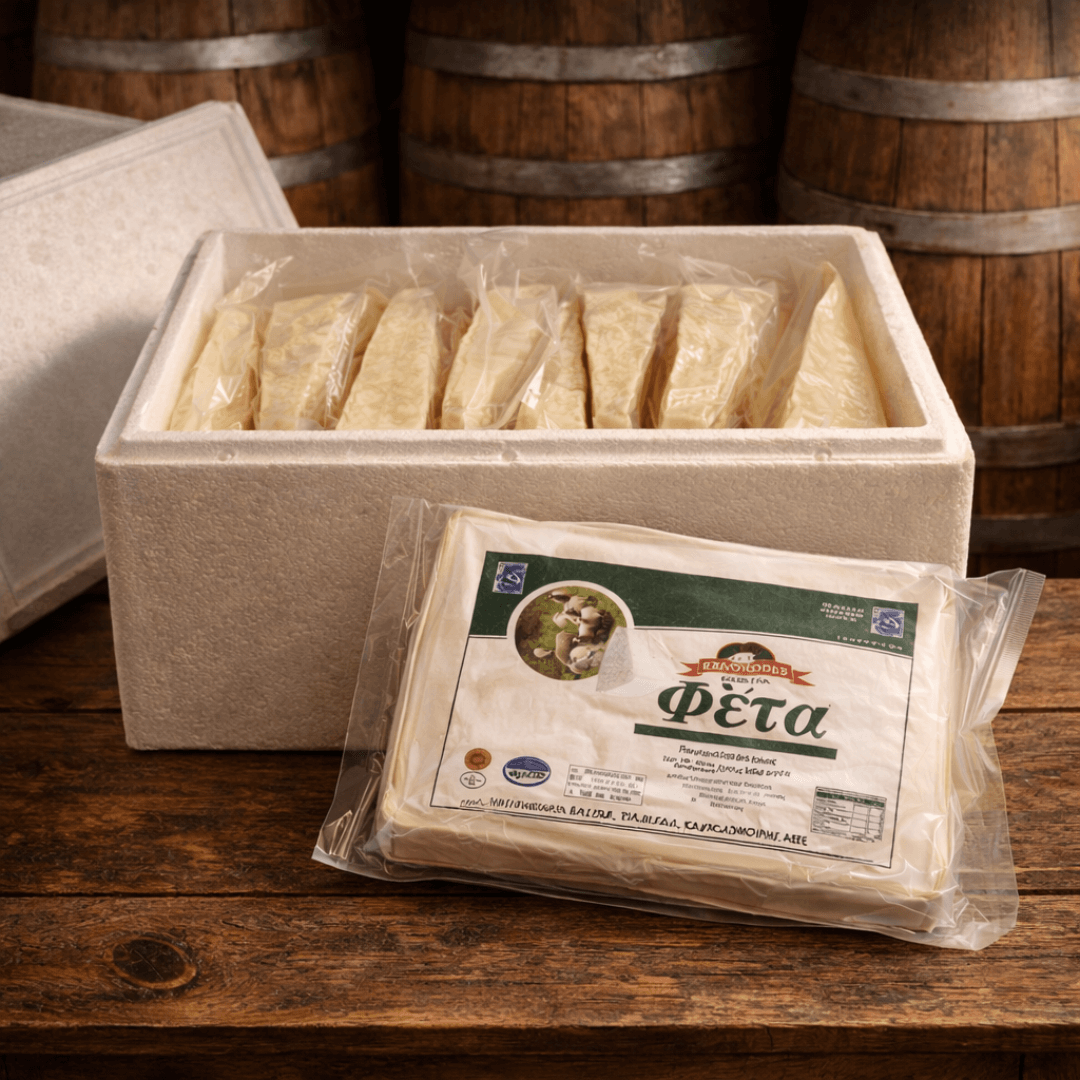 Greek Feta PDO “Pyrgos Reserve” Barrel - Aged in Wooden Barrels – Rich & Tangy | Peloponnese (≈500g) - Greek Flavours