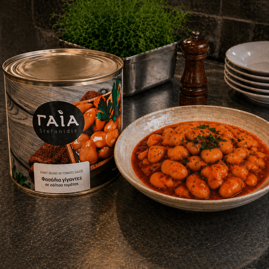 Greek Gigantes Plaki in Tomato Sauce – 2kg Catering Tin: Authentic Giant Beans for Foodservice - Greek Flavours
