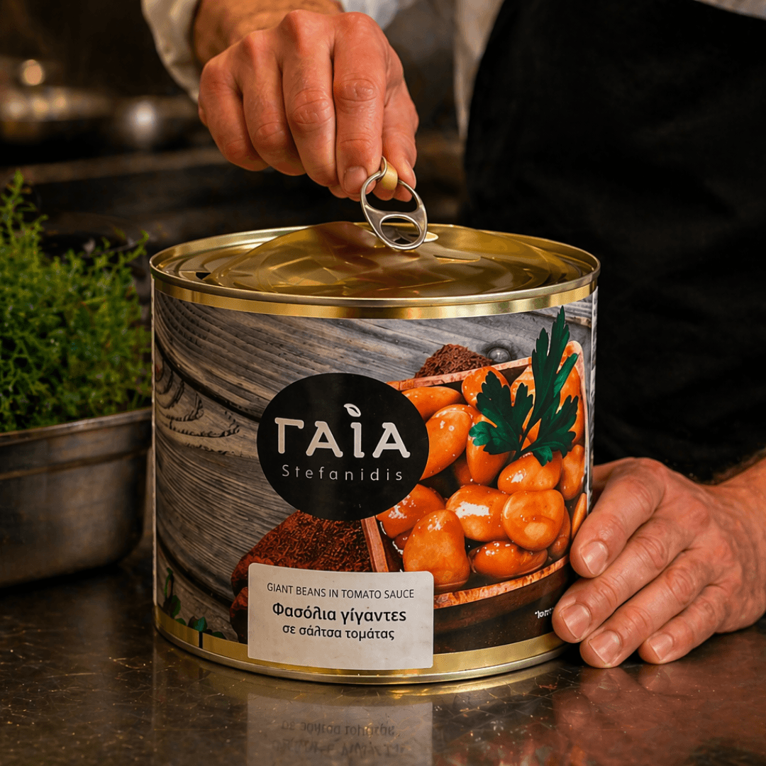 Greek Gigantes Plaki in Tomato Sauce – 2kg Catering Tin: Authentic Giant Beans for Foodservice - Greek Flavours