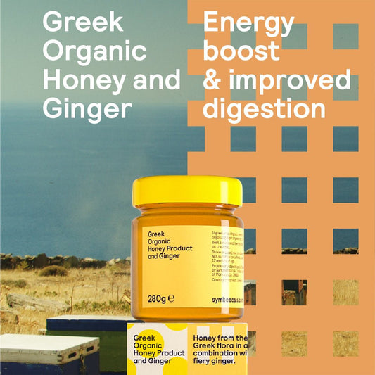 Greek Organic Honey and Ginger - 280g - Symbeeosis - Greek Flavours