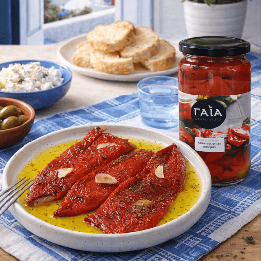 Greek Roasted Red Peppers – Sweet & Smoky Mediterranean Antipasti (480g) - Greek Flavours