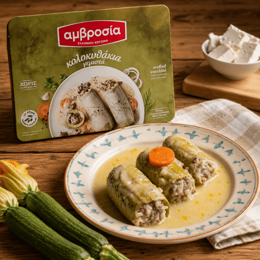 Greek Stuffed Zucchini in Avgolemono - Fresh, Never Frozen (400g) - Greek Flavours
