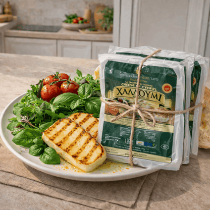 Halloumi PDO from Cyprus – Grilling & Saganaki Pack (4×200g) - Greek Flavours