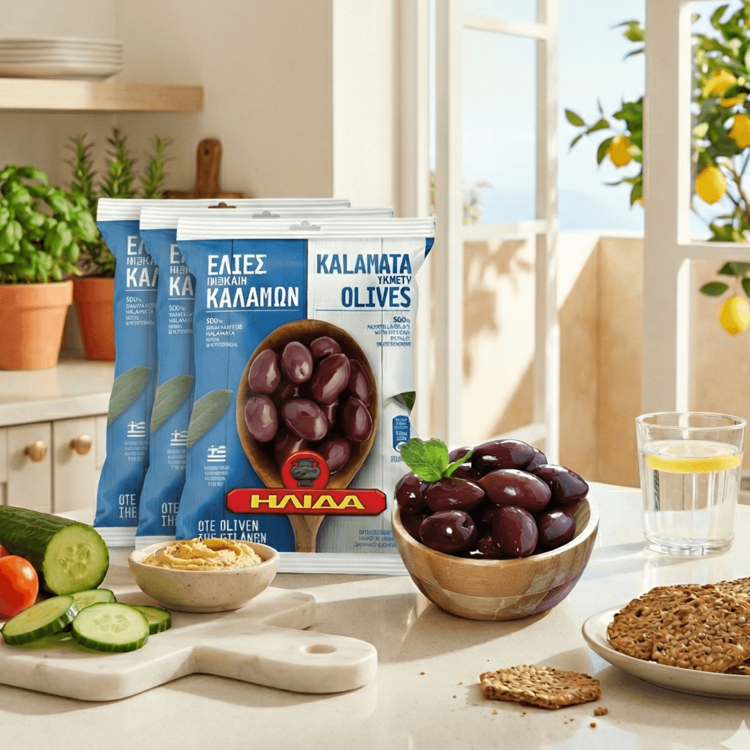 Hand - Picked Kalamata Olives – Authentic Greek Variety (3×250g) - Greek Flavours