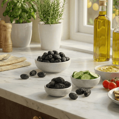 Hand - Picked Throuba Olives from Thasos – Naturally Cured Greek Elegance (3×200g) - Greek Flavours